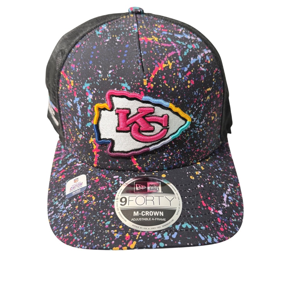 Kansas City Chiefs Rainbow Crucial Catch Intercept Cancer  Snapback Hat NFL NEW
